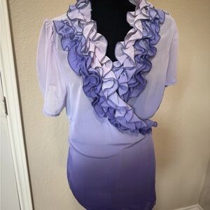 Lane Bryant Purple Ruffle Blouse
